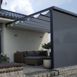 Dragon - Pergola tarasowa z zabudową w odcieniach grafitu