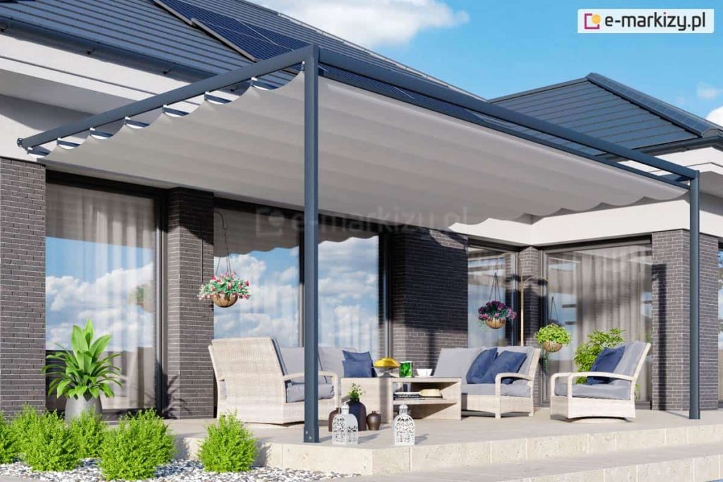 Zadaszenie tarasu pergola przyścienna costa, pergola elektryczna na wymiar