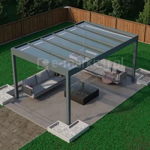 Zadaszenie tarasu Spekta Glass z dachem z paneli szklanych w wersji wolnostojącej