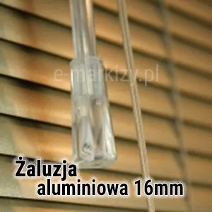 Żaluzja pozioma z lamelkami aluminiowymi o szerokości 16mm