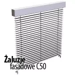 Żaluzje fasadowe C50L na prowadnicach linkowych