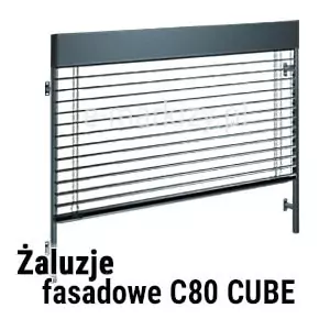 Żaluzja z lamelami C80cube z kubiczną kasetą ochronną