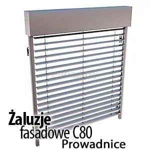Żaluzja z lamelami C80 z prowadnicami listwowymi