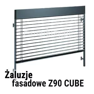 Żaluzja z lamelami Z90cube z kubiczną kasetą ochronną