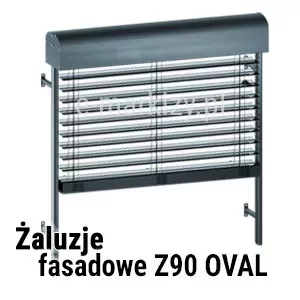 Żaluzja z lamelami Z90oval z owalną kasetą ochronną