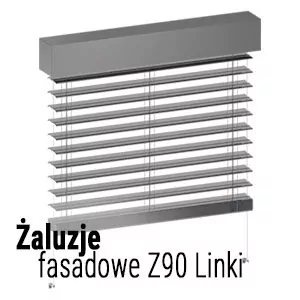 Żaluzja z lamelami Z90L z prowadnicami linkowymi