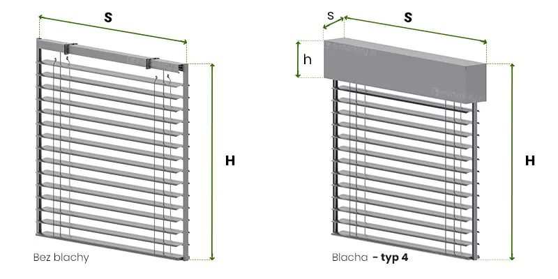 Pomiar żaluzji fasadowych Z90 listwowych