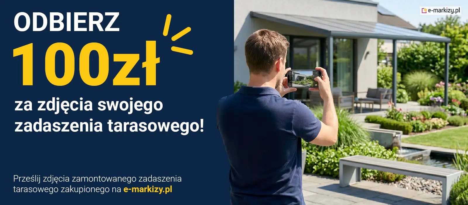 Odbierz 100 zł za zdjęcia zadaszenia