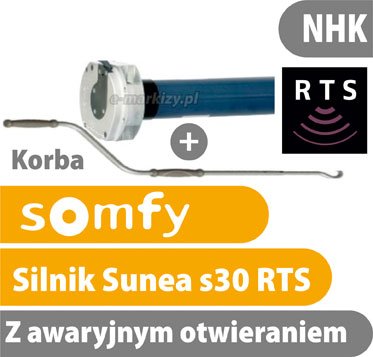 Somfy Sunea s30 rk RTS do wszystkich modeli markiz- z awaryjnym otwieraniem sterowanie korbą wbudowana centralka RTS