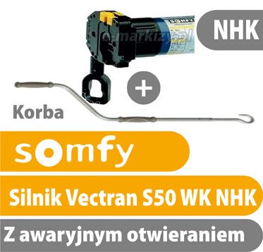 Somfy Vectran s50-wk do markiz z awaryjnym otwieraniem, sterowanie korbą