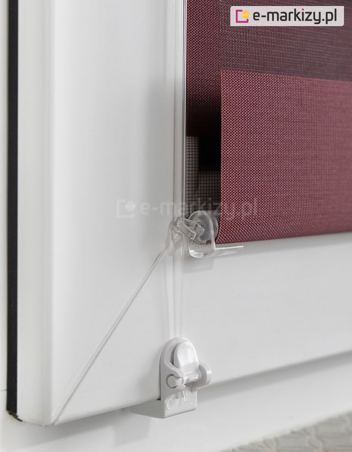 Roleta materiałowa mini dzień noc z bezinwazyjnym systemem prowadzącym żyłkowych