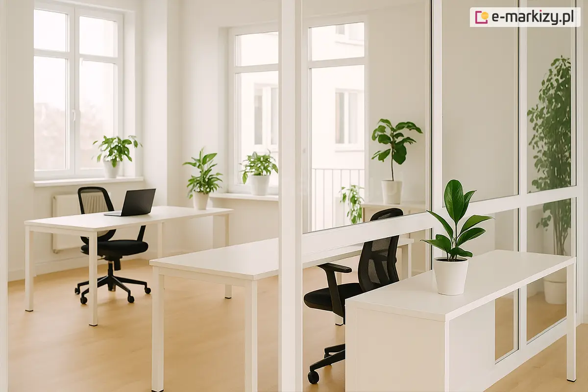 Nowoczesne białe ścianki działowe Fest z aluminium i szkła do biura – elegancki system zabudowy pomieszczeń