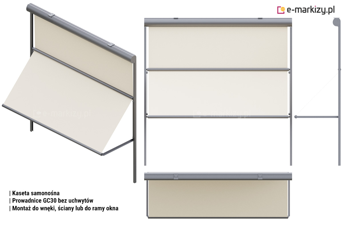 MR103 prowadnice gc30 bez uchwytów, Markizoleta 103 sposoby montażu