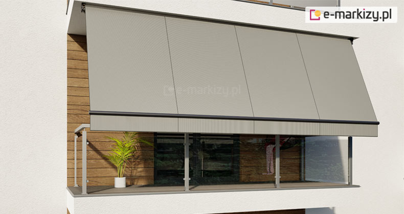 Markiza Balkonowa Poręczowa – z ramionami poręczowymi (bez kasety)