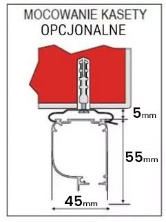 Moskitiera rolowana pionowa opcjonalne mocowanie kasety