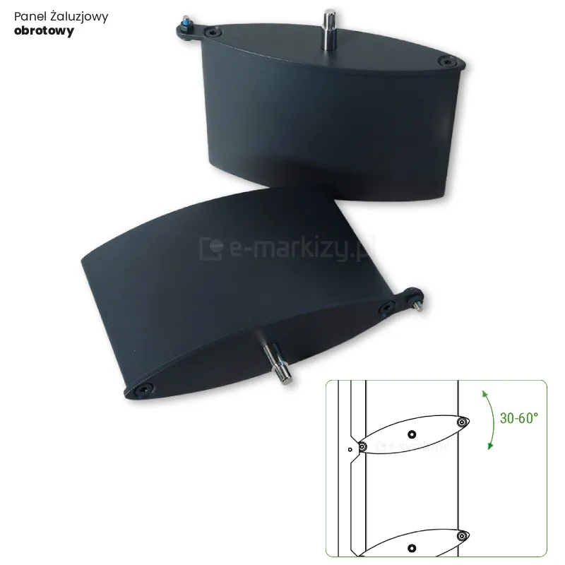 Obracane ruchome panele żaluzjowe Louvre na taras posiadają możliwość regulacji w zakresie od 30° do 60°