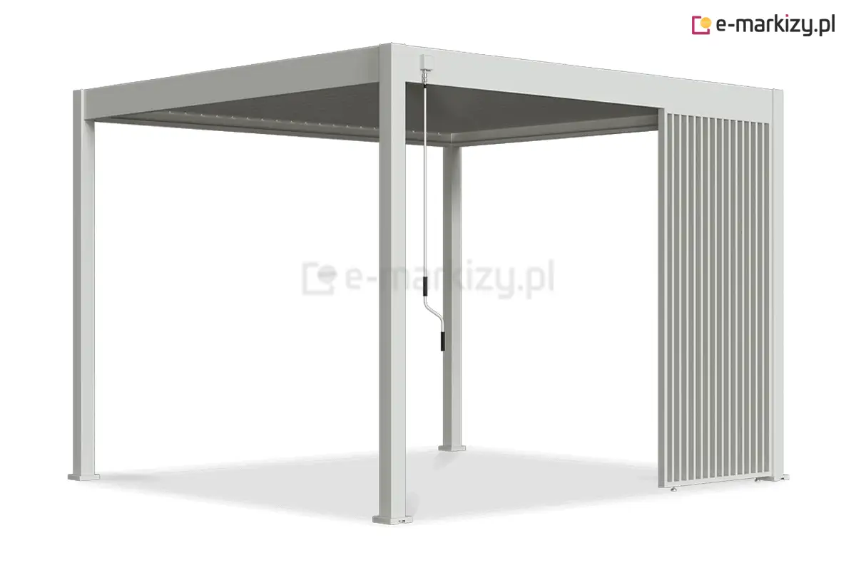 Pionowy panel narożny do pergoli Marlo – praktyczne i estetyczne rozwiązanie do osłony ścian w narożniku konstrukcji tarasowej.