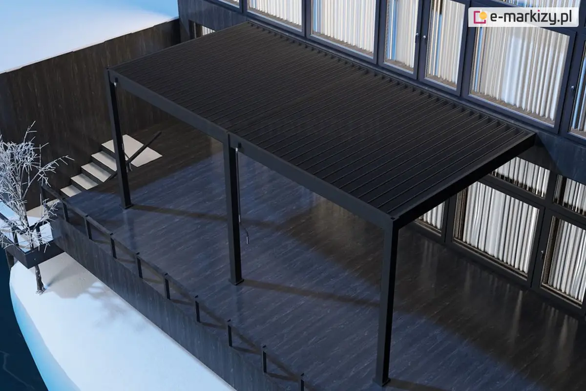 Podwójna pergola ogrodowa Marlo – nowoczesne zadaszenie tarasu z dwoma dachami i aluminiową konstrukcją.