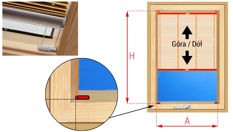 Plisy montaż na okno dachowe, żaluzje plisowane na poddasze, okno dachowe roleta plisowana