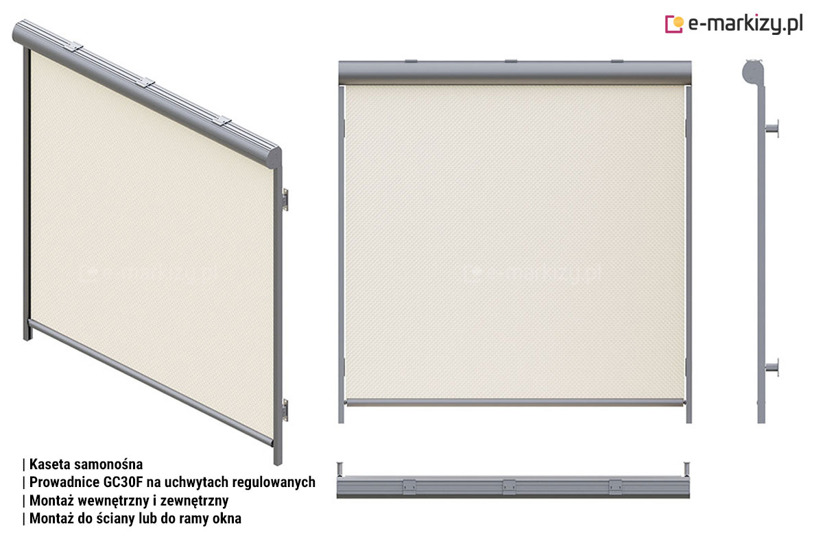 R103 prowadnice gc30f na uchwytach regulowanych, Refleksol 103 sposoby montażu