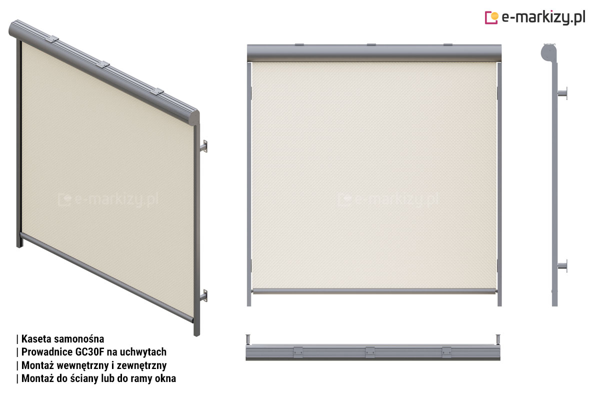 R103 prowadnice gc30f na uchwytach, Refleksol 103 sposoby montażu
