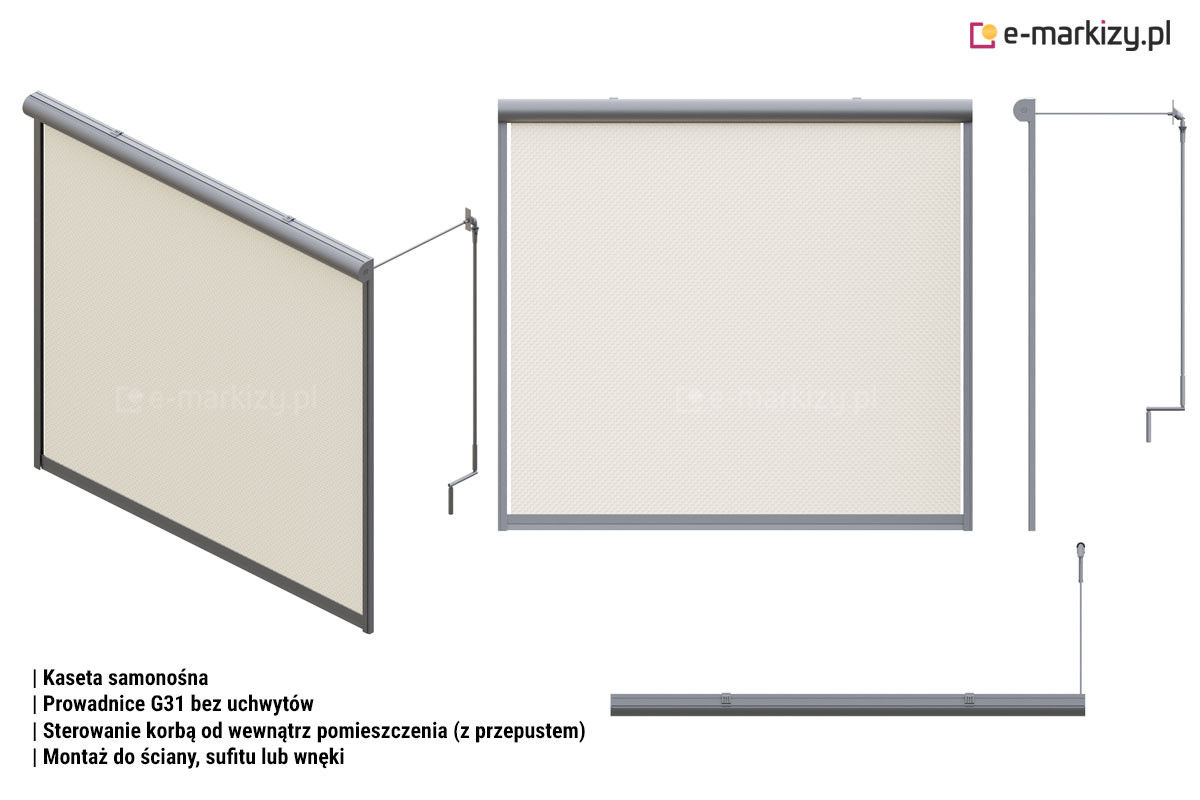 R76 prowadnice g31 bez uchwytów reczny przepust, Refleksol 76 sposoby montażu