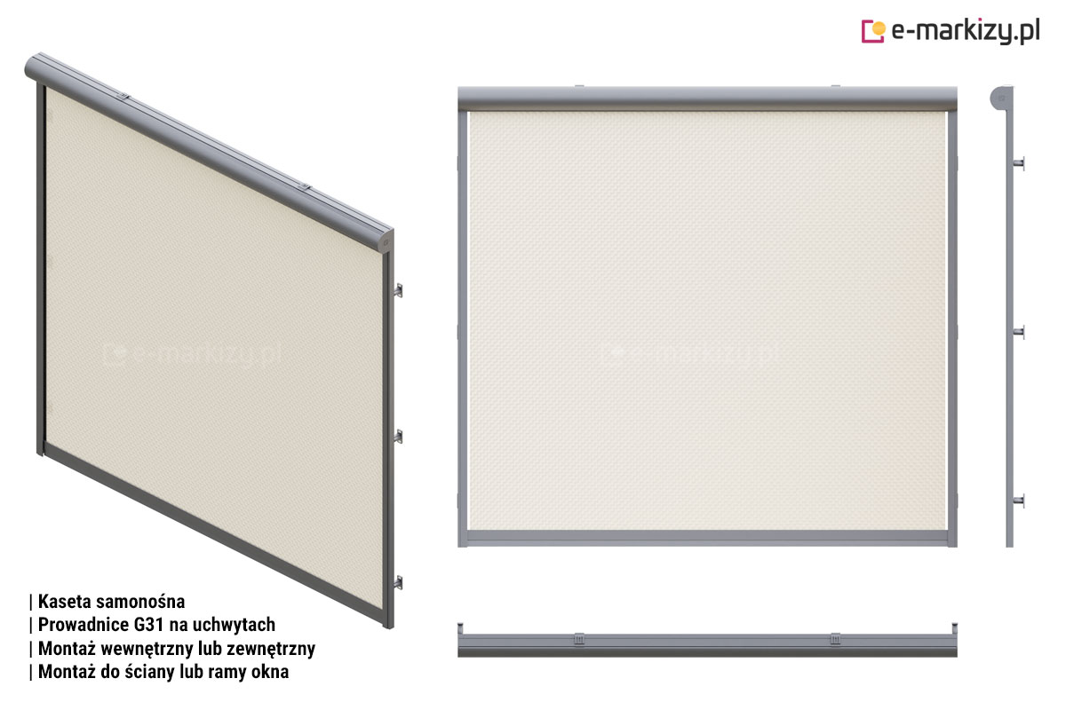 R76 prowadnice g31 na uchwytach, Refleksol 76 sposoby montażu
