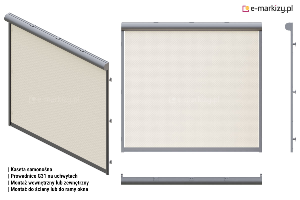 R90 prowadnice g31 na uchwytach, Refleksol 90 sposoby montażu