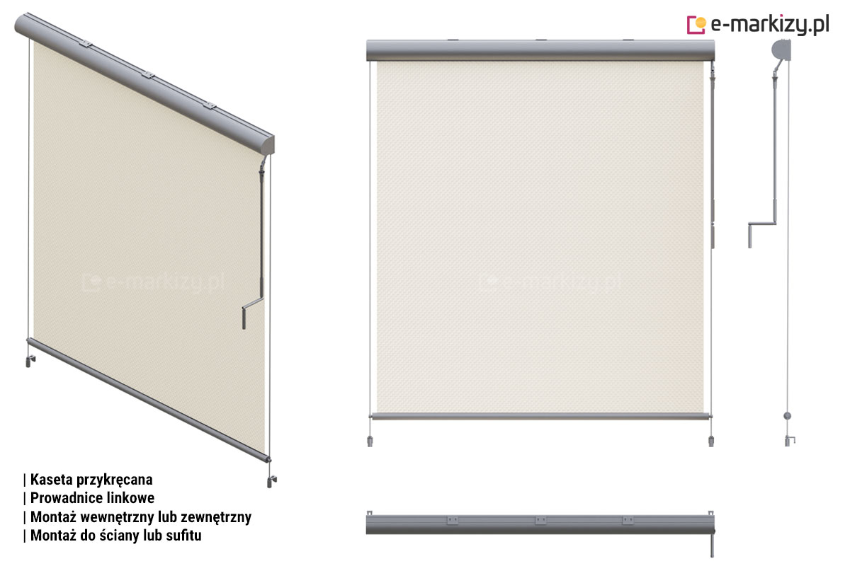R90 prowadnice linkowe ręczny, Refleksol 90 sposoby montażu