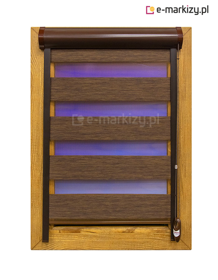 Roleta dzień noc lux kombi w aluminiowej kasecie z zamontowanymi prowadnicami przestrzennymi