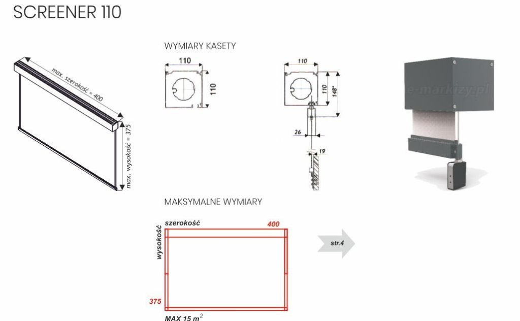 roleta screen, zip refleksol, refleksol ziip, roleta do pergoli, screener 110, ściana do pergoli, zasłona boczna pergoli