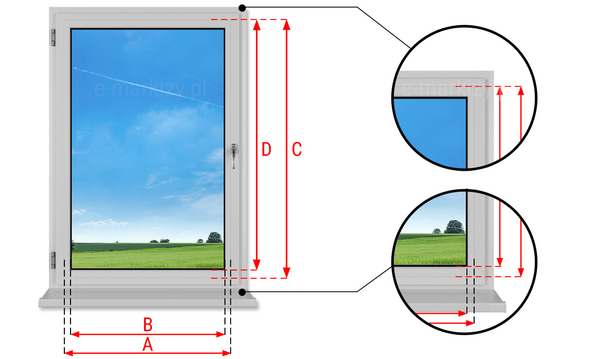 Wymiarowanie okna pod roletę dzień i noc lux, rolety okienne dzień i noc pomiary, pomiar okna do rolet