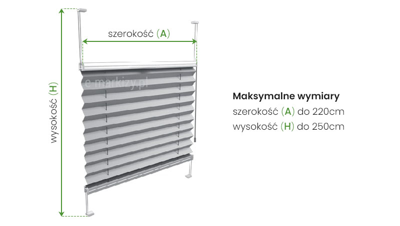 Żaluzja plisowana sznurkowa wymiarowanie, jak mierzyć okno pod żaluzje plisowane, Plisy wymiarowanie