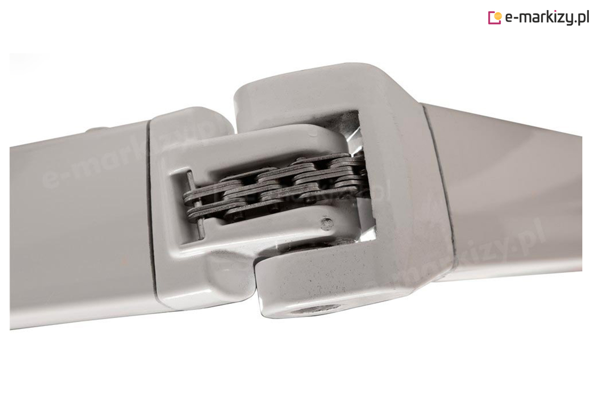 Markiza Forte MOL dane techniczne, zbliżenie łańcucha stosowanego w składanych ramionach markizy