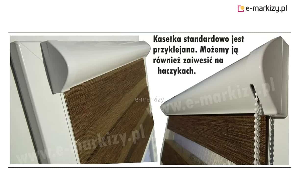 roleta w kasecie lux kombi dzień-noc z prowadnicami materiałowa