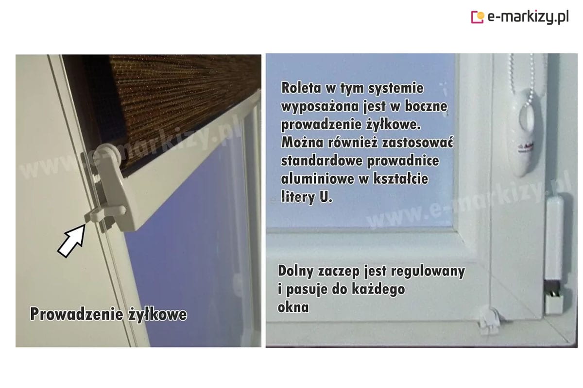 roleta w kasecie lux kombi dzień-noc z prowadnicami materiałowa