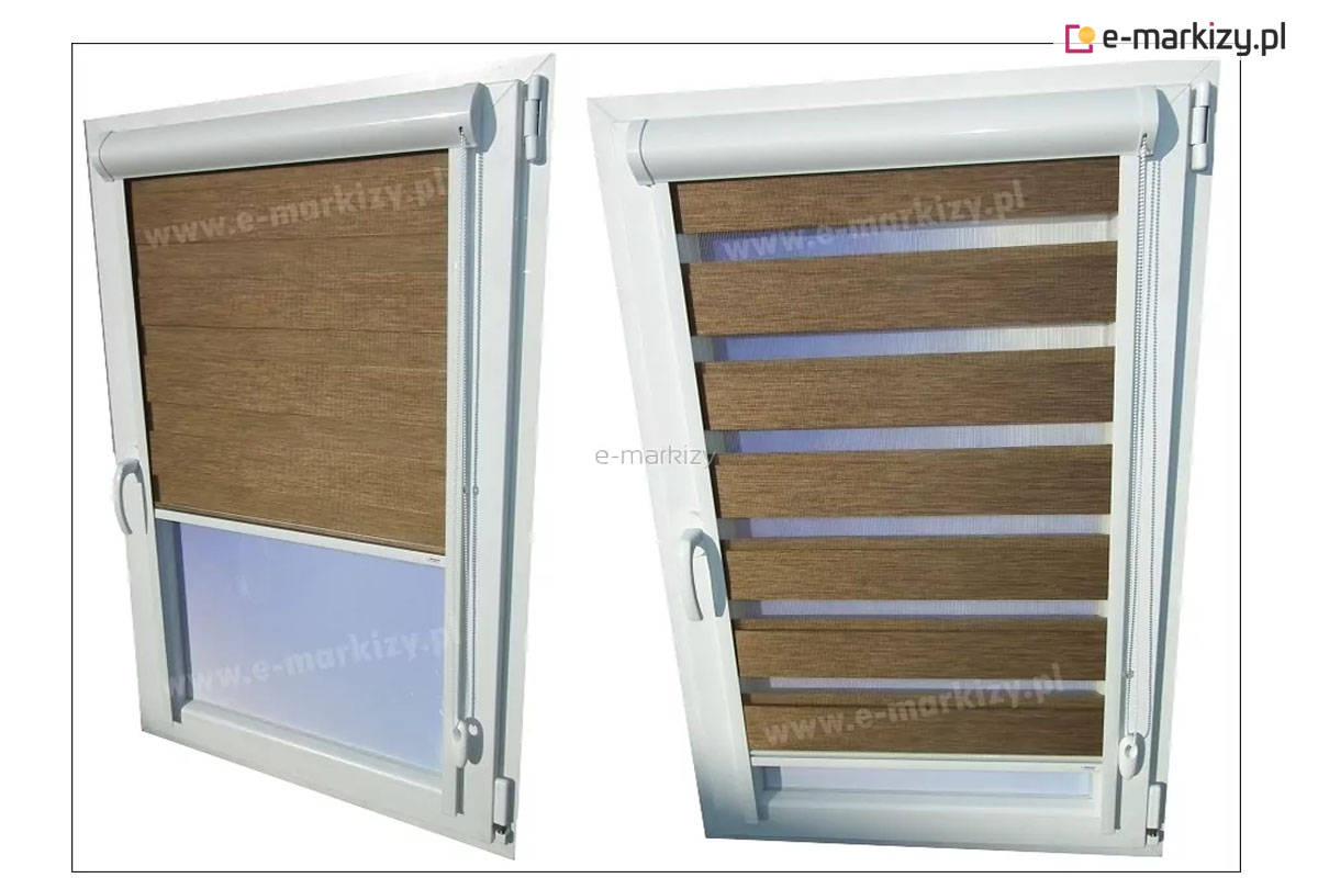 roleta w kasecie lux kombi dzień-noc z prowadnicami materiałowa