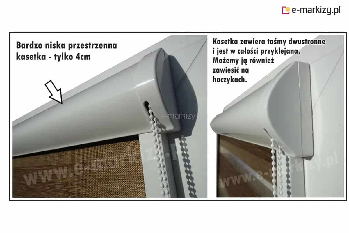 roleta w kasecie lux kombi dzień-noc z prowadnicami materiałowa