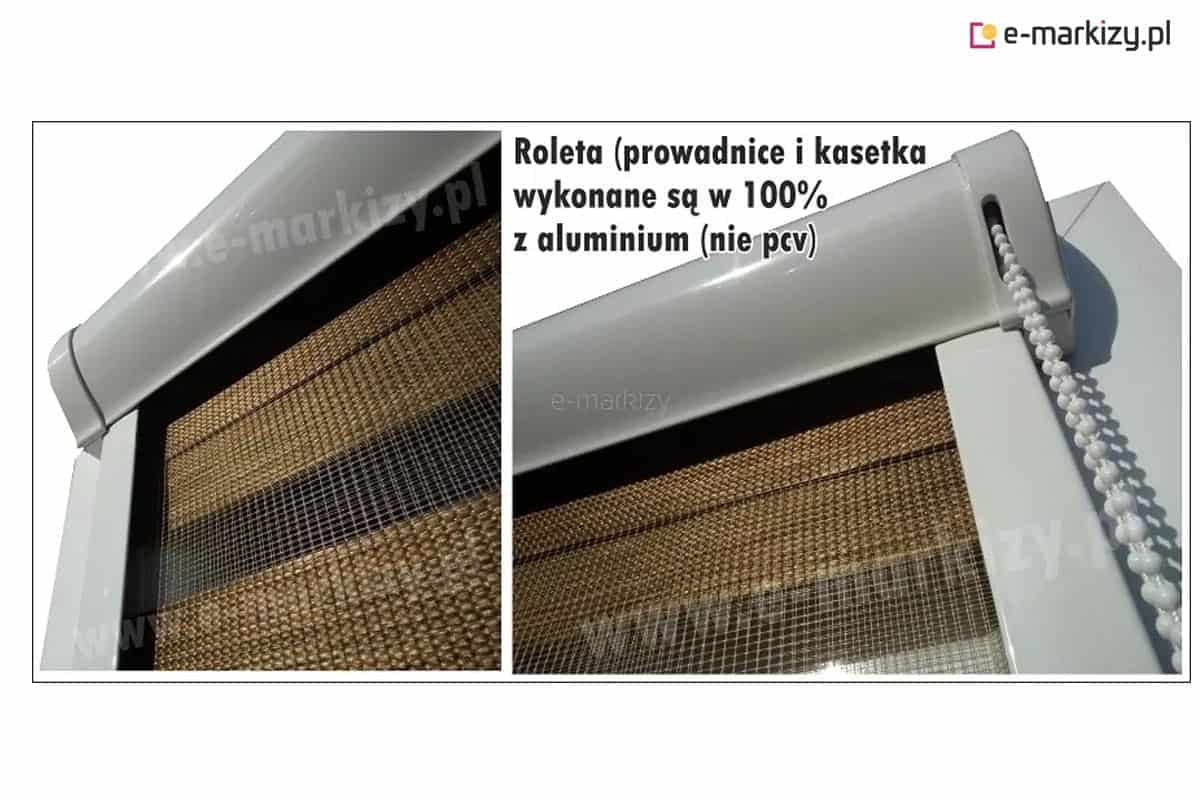 roleta w kasecie lux kombi dzień-noc z prowadnicami materiałowa